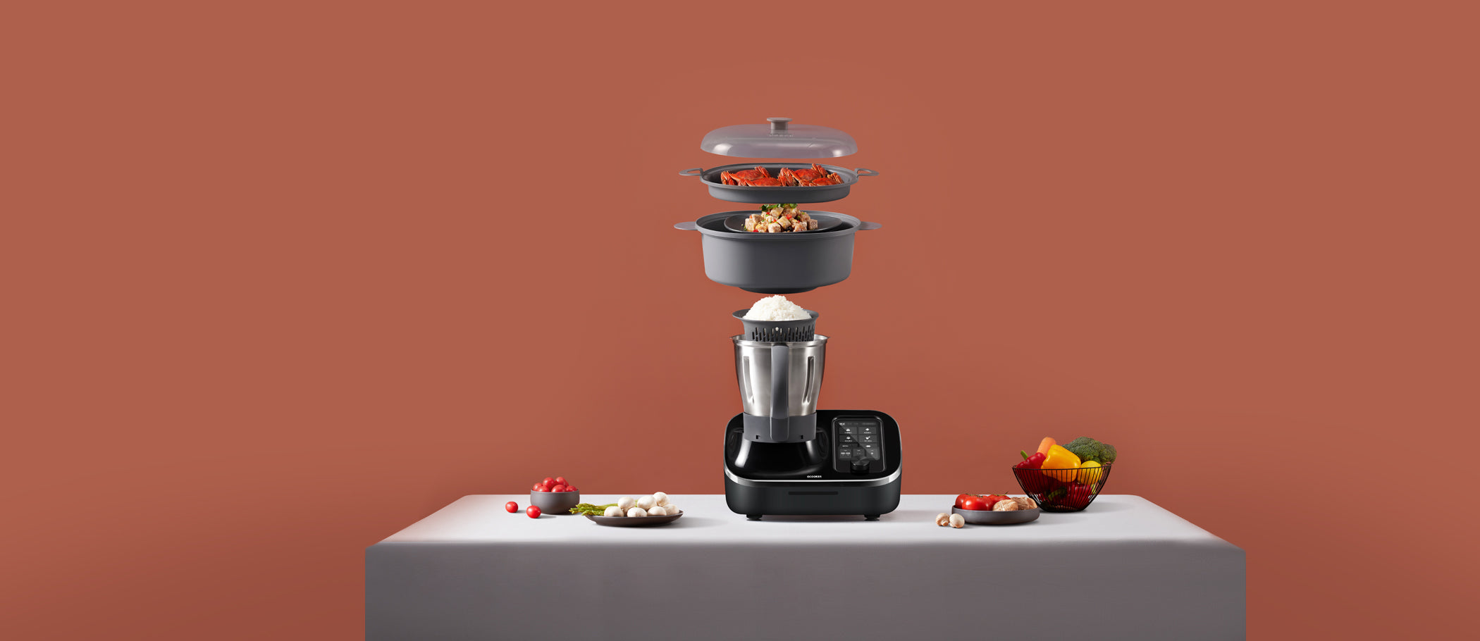 TOKIT Robot Cuisine Multifonction Tout-en-un Robot Patissier 21 Modes de  Cuisine Intégré 7 Pouces Ecran Tactil Guide de Recettes, Pré-nettoyage,  Hachoir, Presse-agrumes, Robot Mélangeur, Mixeur ect : : Cuisine  et Maison